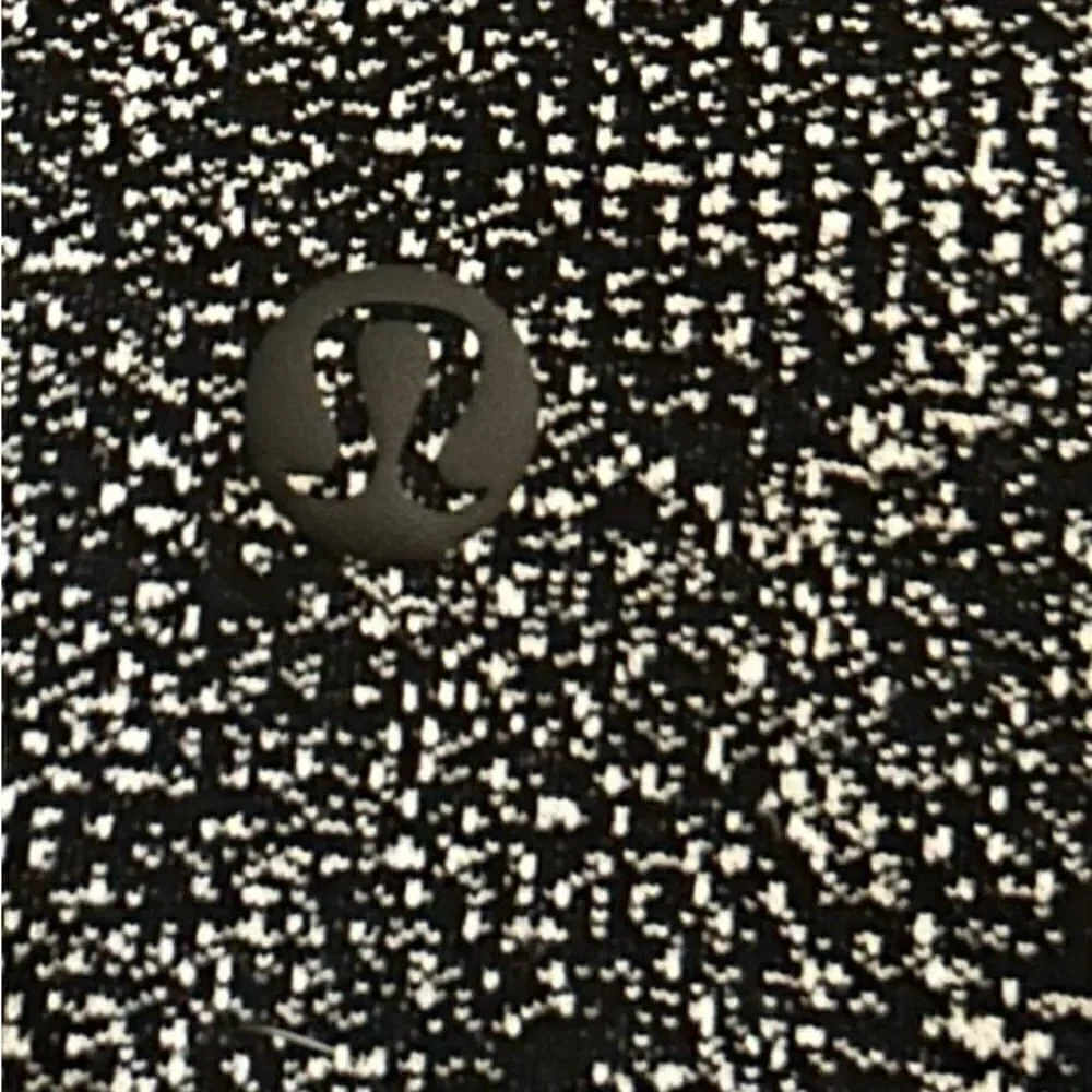 Lululemon Black White Print On The Fly Pant Drawstring Waist Jacquard Size 4